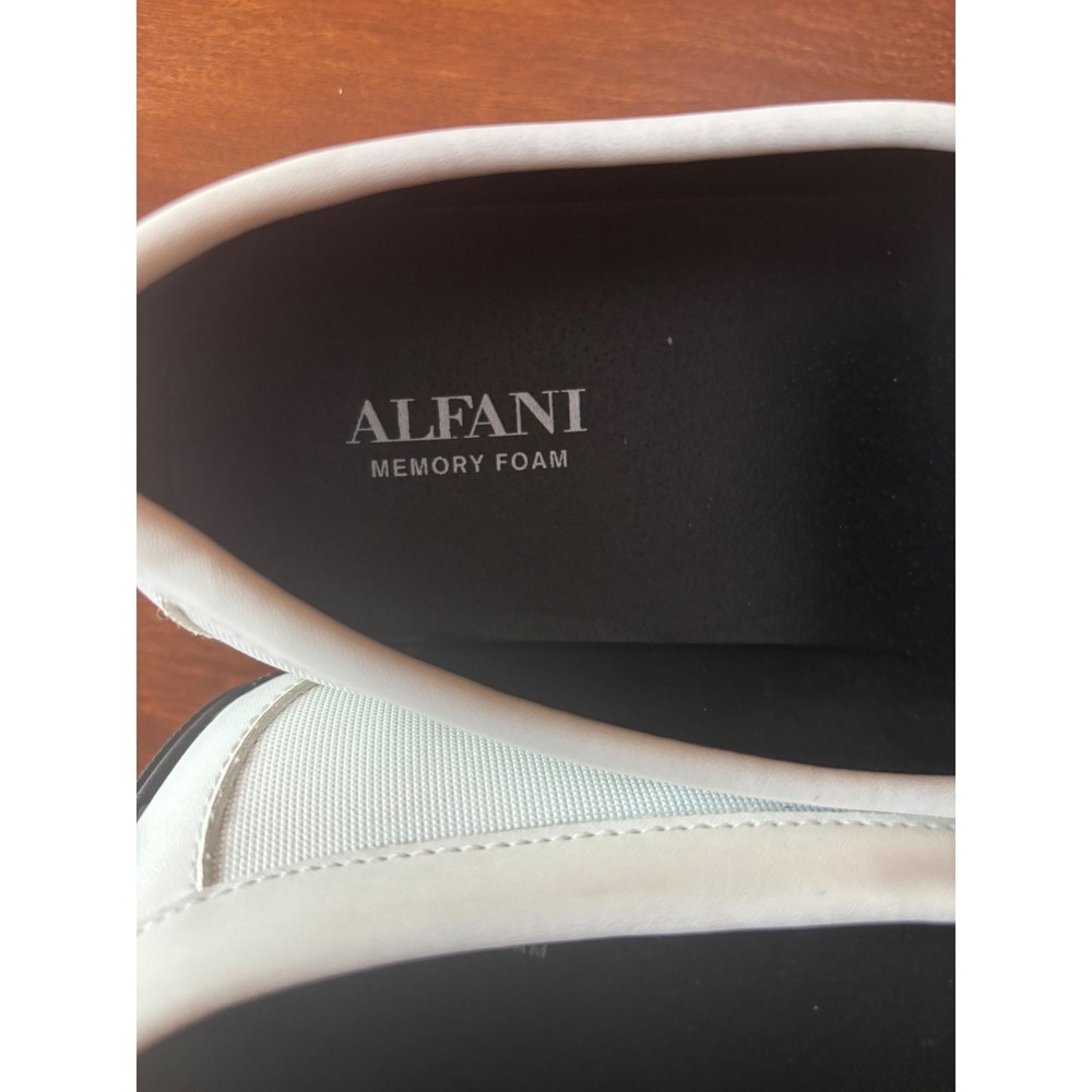 Alfani Iker Penny Loafer Driver Mens 8M White Memory Foam Slip On Good